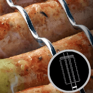 Grelha Inox para Linguiça com Trava e Cabo Longo