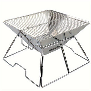 Churrasqueira Portátil Dobrável Inox para Churrasco com Grelha
