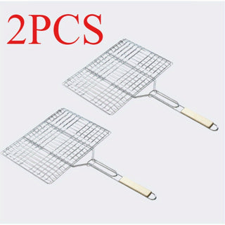 Kit 2 Grelhas para Churrasco com Cabo de Madeira