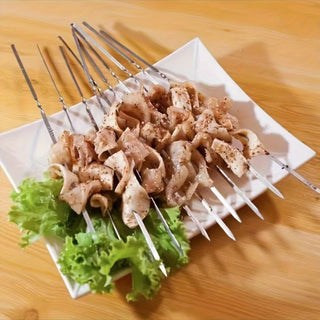 Espetos de Aço Inox para Churrasco com Estojo Cilíndrico - 100 unidades