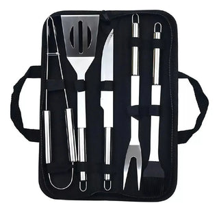 Kit de Utensílios para Churrasco em Aço Inox com Estojo