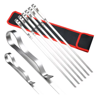 Kit de Espetos para Churrasco em Aço Inoxidável