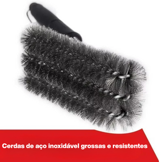 Escova de Limpeza para Grelha 3 em 1 com Cerdas de Aço Inoxidável