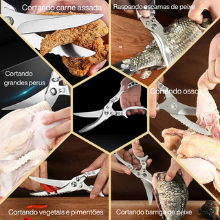 Tesoura de Churrasco Profissional em Aço Inoxidável
