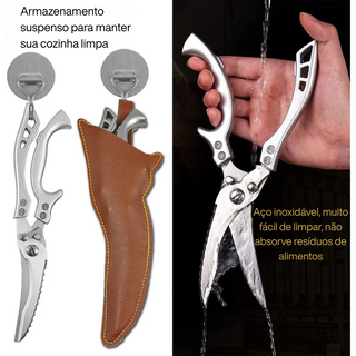 Tesoura de Churrasco Profissional em Aço Inoxidável