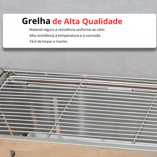 Churrasqueira Portátil Dobrável em Aço Inox