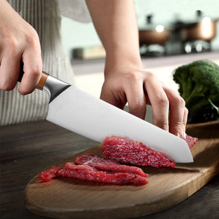Faca De Japonês Nakiri Profissional em Aço Inox com Cabo de Madeira
