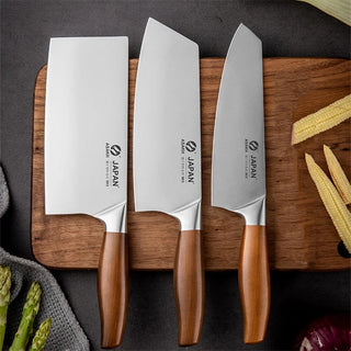 Faca De Japonês Nakiri Profissional em Aço Inox com Cabo de Madeira