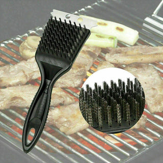 Escova de Limpeza para Churrasqueira com Cerdas de Aço Inox