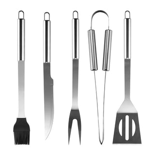 Kit Utensílios para Churrasco Profissional em Aço Inox com Bolsa