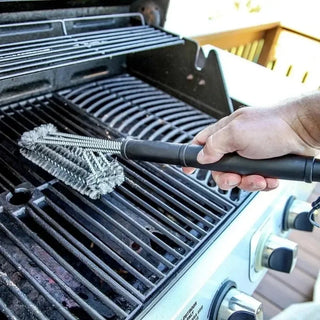 Escova de Limpeza para Grelha 3 em 1 com Cerdas de Aço Inoxidável