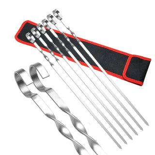 Kit de Espetos para Churrasco em Aço Inoxidável