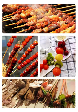 Espetos de Bambu Natural para Churrasco 90 Unidades