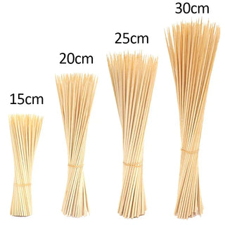 Espetos de Bambu Natural para Churrasco 90 Unidades