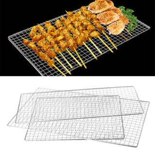 Grelha de Aço Inox para Churrasco 34x22cm