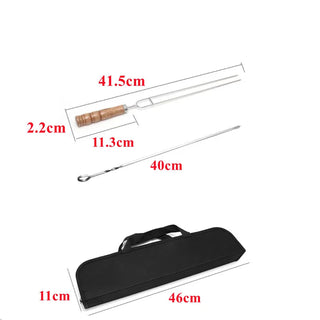 Kit de Espetos para Churrasco em Aço Inoxidável