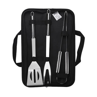 Kit Utensílios para Churrasco Profissional em Aço Inox com Bolsa