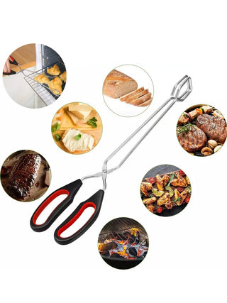 Pinça Multiuso para Churrasco em Aço Inox com Cabo Emborrachado