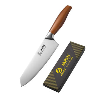 Faca De Japonês Nakiri Profissional em Aço Inox com Cabo de Madeira