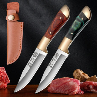 Faca para Churrasco e Cozinha Profissional com Bainha de Couro