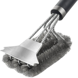 Escova de Aço Inoxidável para Limpeza de Grelha