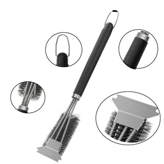 Escova de Aço Inoxidável para Limpeza de Grelha