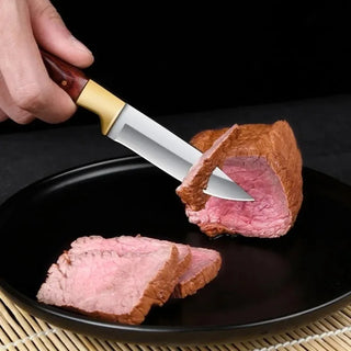 Faca para Churrasco e Cozinha Profissional com Bainha de Couro