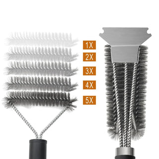 Escova de Aço Inoxidável para Limpeza de Grelha