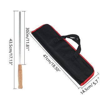 Kit de Espetos para Churrasco em Aço Inoxidável