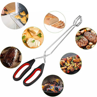 Pinça Multiuso para Churrasco em Aço Inox com Cabo Emborrachado