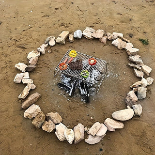 Grelha Dobrável Portátil para Camping e Fogueira