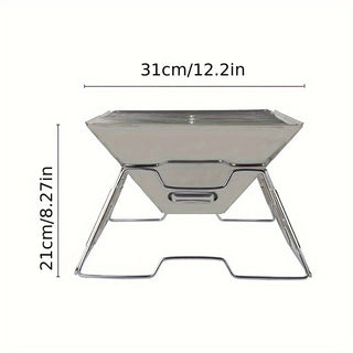 Churrasqueira Portátil Dobrável Inox para Churrasco com Grelha