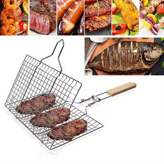 Kit 2 Grelhas para Churrasco com Cabo de Madeira